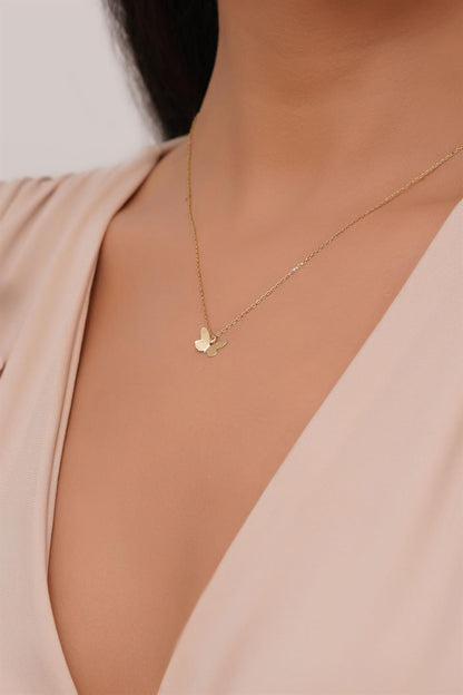 Solid Gold Butterfly Necklace