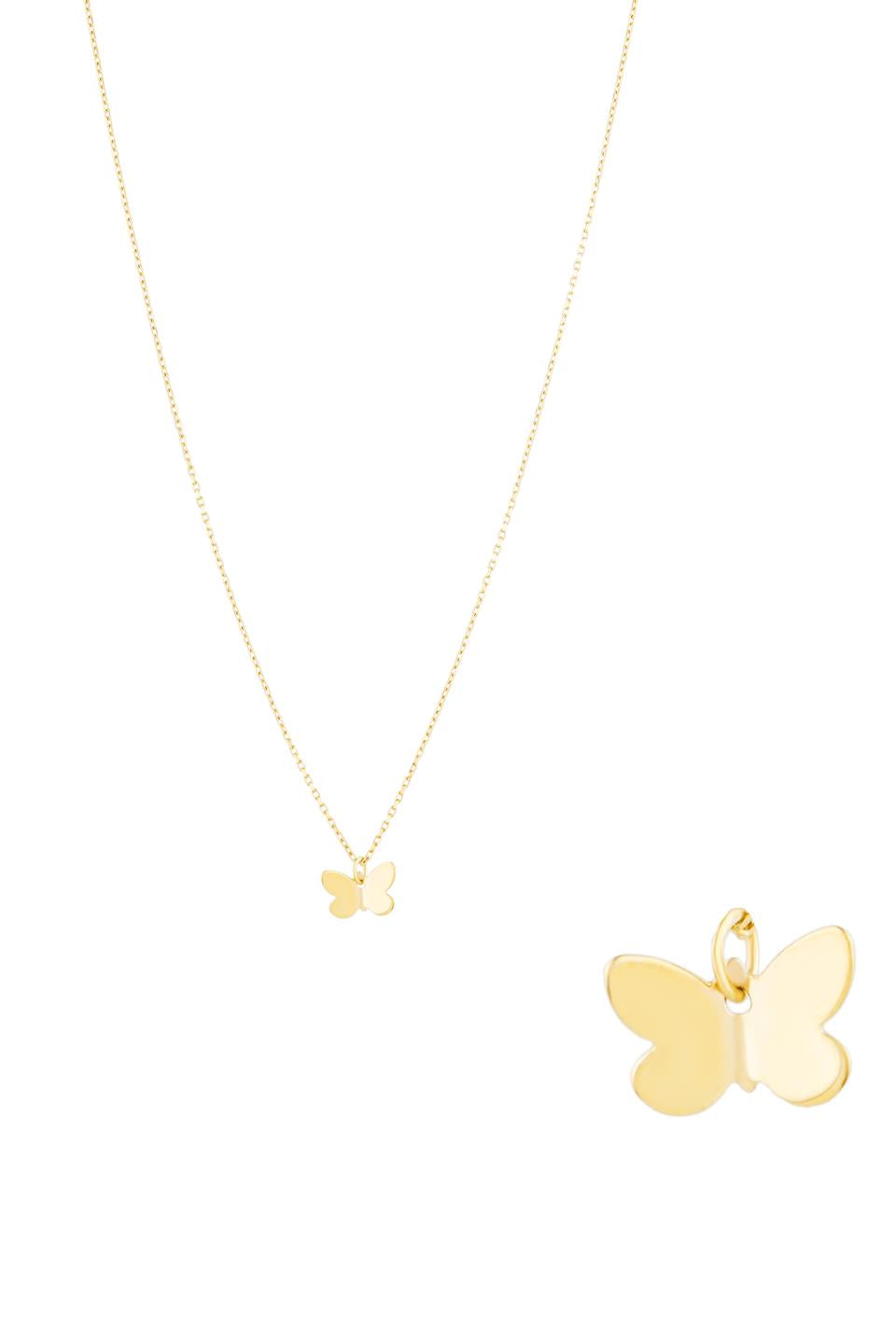 Solid Gold Butterfly Necklace