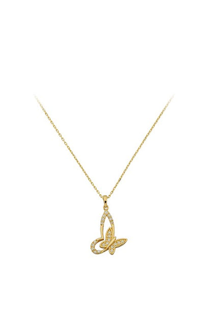 Solid Gold Butterfly Necklace | 14K (585) | 1.73 gr