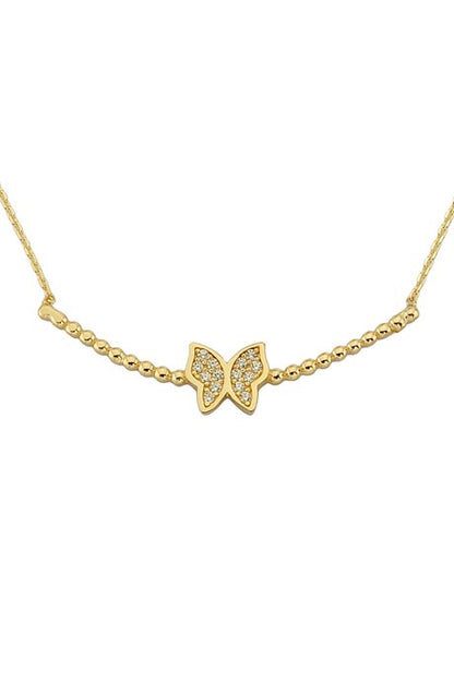 Solid Gold Butterfly Necklace | 14K (585) | 1.81 gr