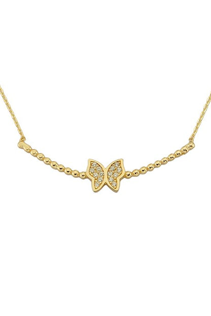 Collier papillon en or massif | 14K (585) | 1,81 g