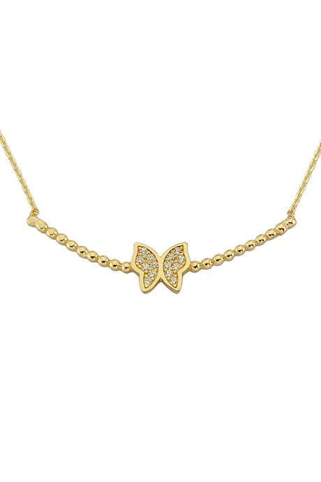 collar de mariposa de oro macizo | 14K (585) | 1,81 gramos