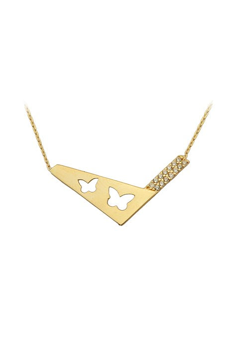 Solid Gold Butterfly Motif Necklace | 14K (585) | 1.85 gr