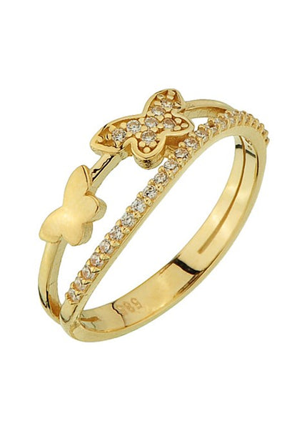 Solid Gold Butterfly Ring | 14K (585) | 2.43 gr