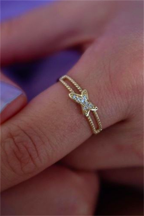 Solid Gold Butterfly Ring | 14K (585) | 1.33 gr