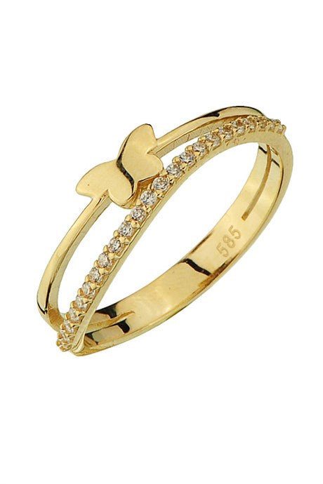 Solid Gold Butterfly Ring | 14K (585) | 2.20 gr