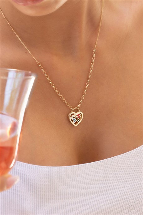 Collier coeur porte-bonheur en or massif | 14K (585) | 6,24 grammes