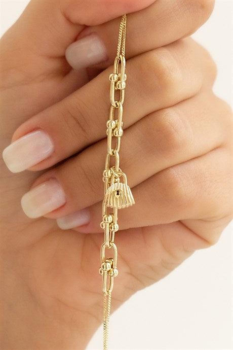 Solid Gold Lock Bracelet | 14K (585) | 4.64 gr