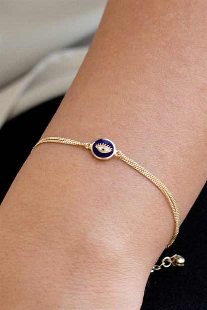 Pulsera de ojo de pestañas de oro macizo | 14K (585) | 2,50 gramos