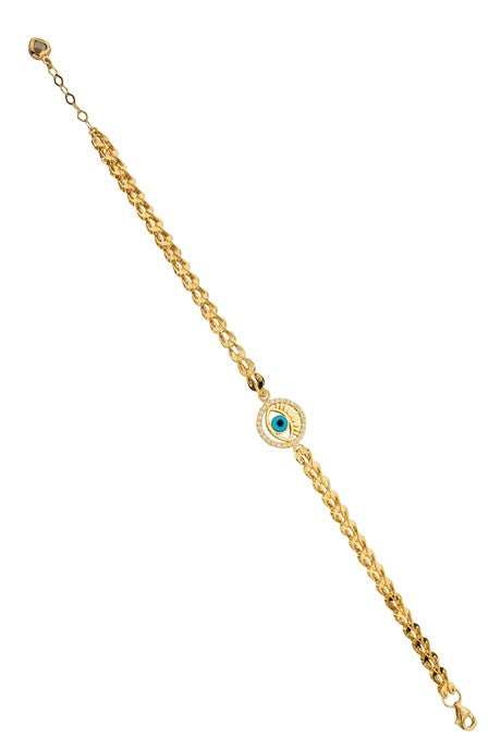 Pulsera de ojo de pestañas de oro macizo | 14K (585) | 5,30 gramos