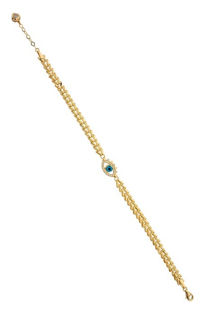 Pulsera de ojo de pestañas de oro macizo | 14K (585) | 5,07 gramos