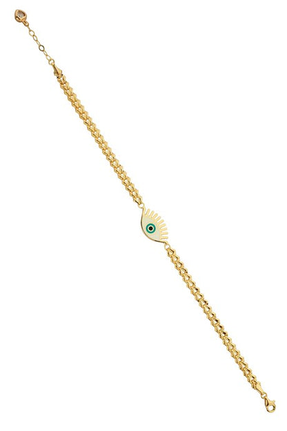 Pulsera de ojo de pestañas de oro macizo | 14K (585) | 4,84 gramos