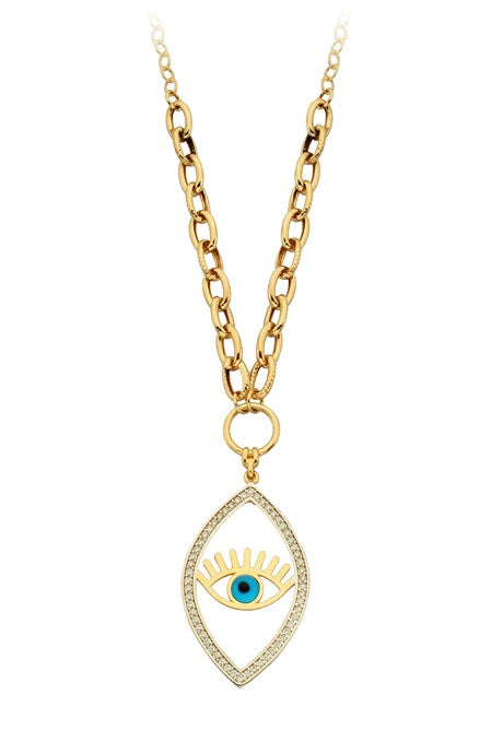 Collier oeil de cils en or massif | 14K (585) | 8.00 gr