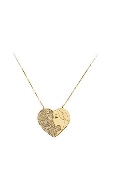 Collar de corazón de niña de oro macizo | 14K (585) | 3,31 gramos