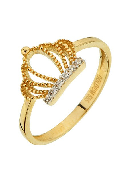 Solid Gold King Crown Ring | 14K (585) | 1.89 gr