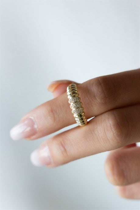 Solid Gold Croissant Ring | 14K (585) | 2.04 gr