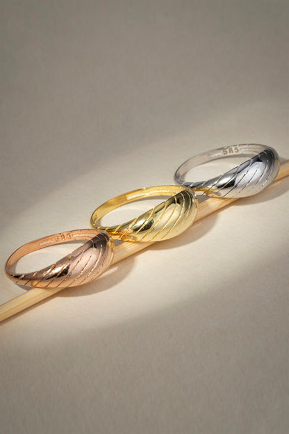 Solid Gold Croissant Ring