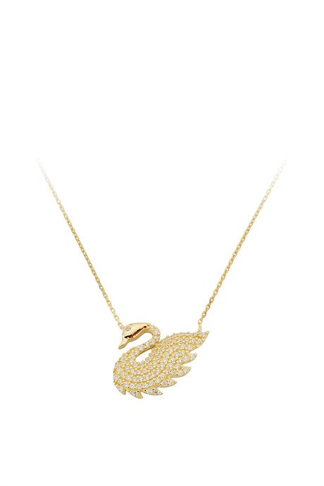 Collar de cisne de oro macizo | 14K (585) | 2,43 gramos