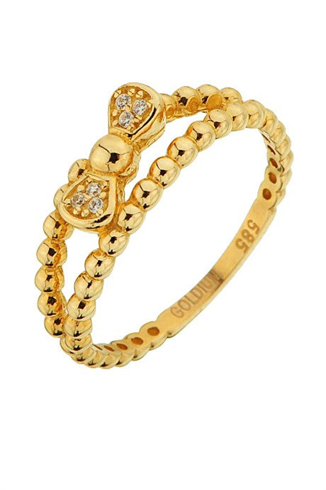 Bague ruban en or massif (noeud papillon) | 14K (585) | 2,05 grammes