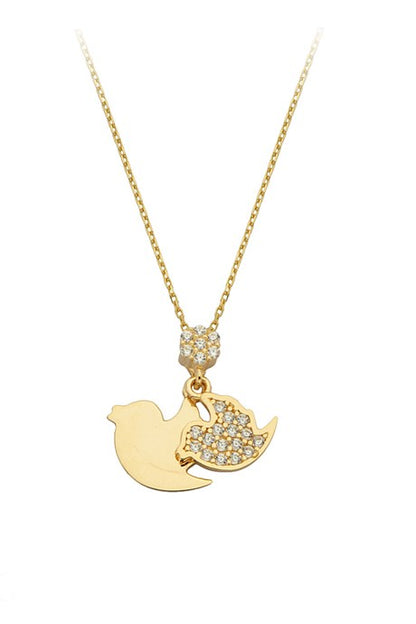 Solid Gold Bird Necklace | 14K (585) | 2.05 gr