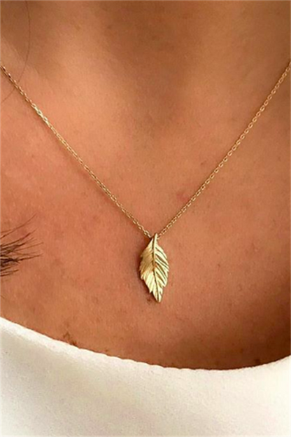 Collier de plumes en or massif | 14K (585) | 1,55 g