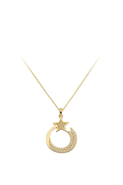 Solid Gold Comet Necklace | 14K (585) | 2.05 gr