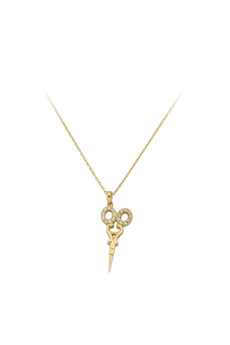 Solid Gold Scissors Necklace | 14K (585) | 1.86 gr