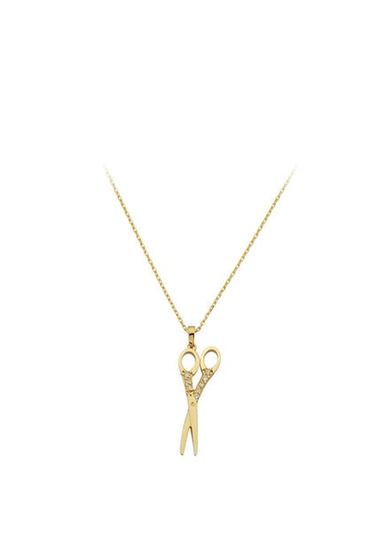 Collier ciseaux en or massif | 14K (585) | 1,72 g