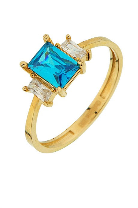 Solid Gold Blue Gemstone Ring | 14K (585) | 1.99 gr