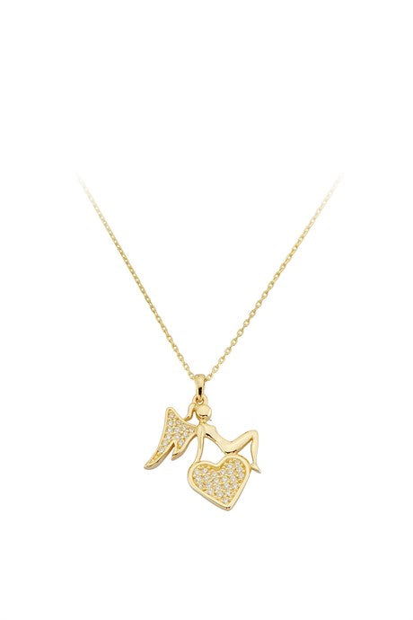 Solid Gold Angel Heart Necklace | 14K (585) | 2,30. gr