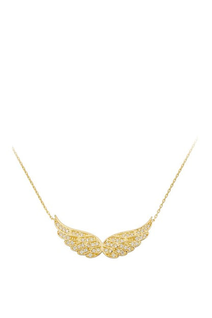 Solid Gold Angel Wing Necklace | 14K (585) | 2.45 gr