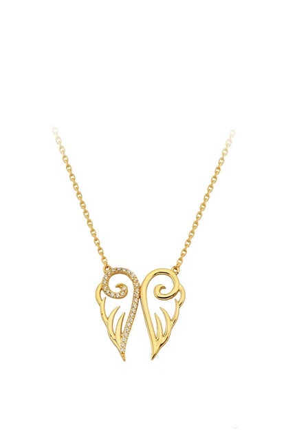 Collier aile d'ange en or massif | 14K (585) | 2,92 grammes