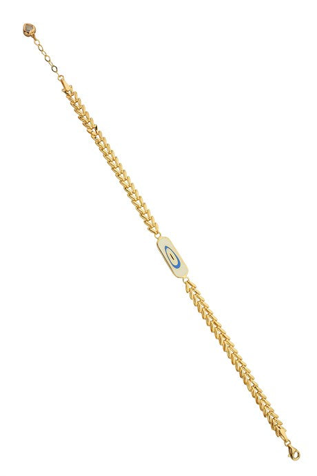 Solid Gold Enamel Bracelet | 14K (585) | 4.84 gr