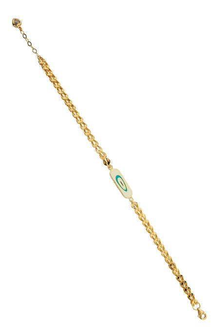 Solid Gold Enamel Bracelet | 14K (585) | 4.97 gr