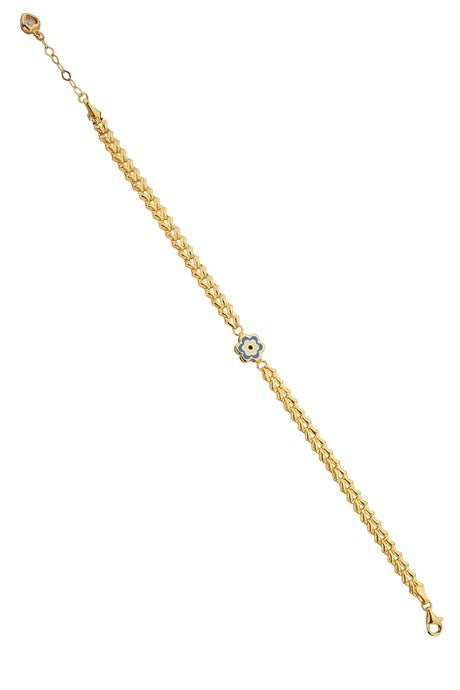 Bracelet fleur émail or massif | 14K (585) | 4,34 grammes