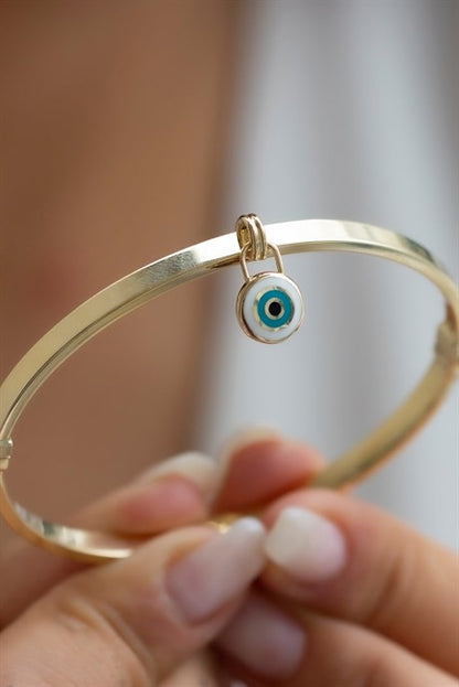Solid Gold Enamel Double-Sided Evil Eye Bracelet | 14K (585) | 7.73 gr