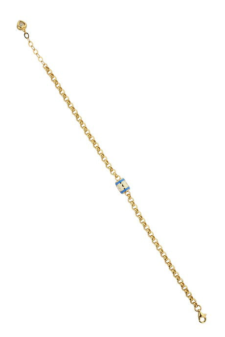 Solid Gold Enamel French Lily Bracelet | 14K (585) | 4.46 gr