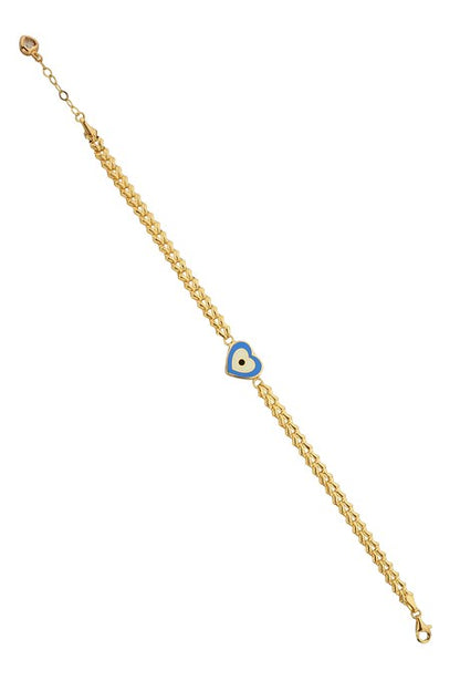 Pulsera de corazón de esmalte de oro macizo | 14K (585) | 4,62 gramos