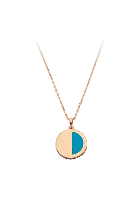 Solid Gold Enamel Necklace | 14K (585) | 2.40 gr