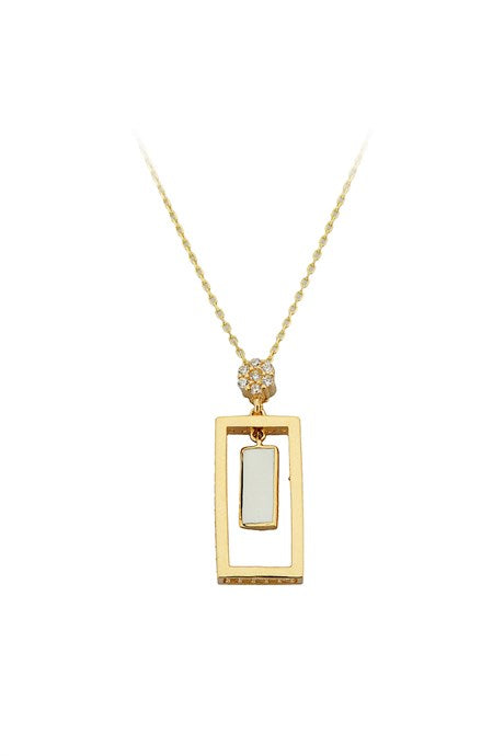 Solid Gold Enamel Necklace | 14K (585) | 2.60 gr