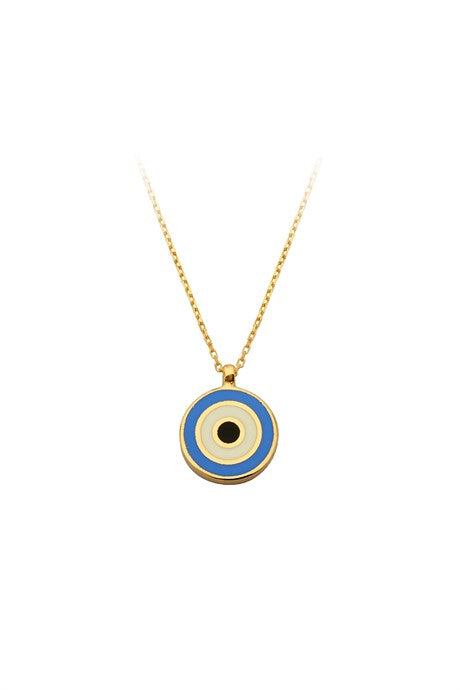 Collar de cuentas de mal de ojo esmaltado en oro macizo | 14K (585) | 2,25 gramos