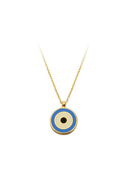 Collar de cuentas de mal de ojo esmaltado en oro macizo | 14K (585) | 2,25 gramos