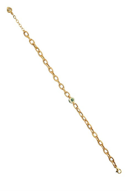 Bracelet Mauvais Œil en Émail Or Massif | 14K (585) | 5.00 gr