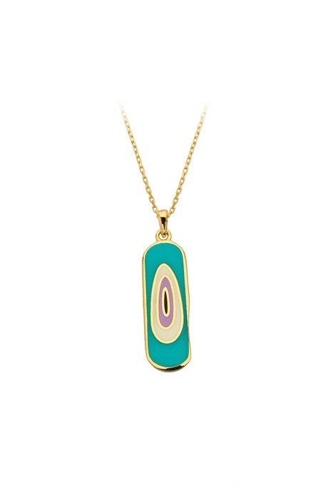 Solid Gold Enamel Design Necklace | 14K (585) | 2.15 gr