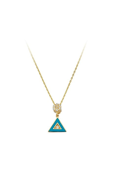 Collier triangle émail or massif | 14K (585) | 1,90 gr