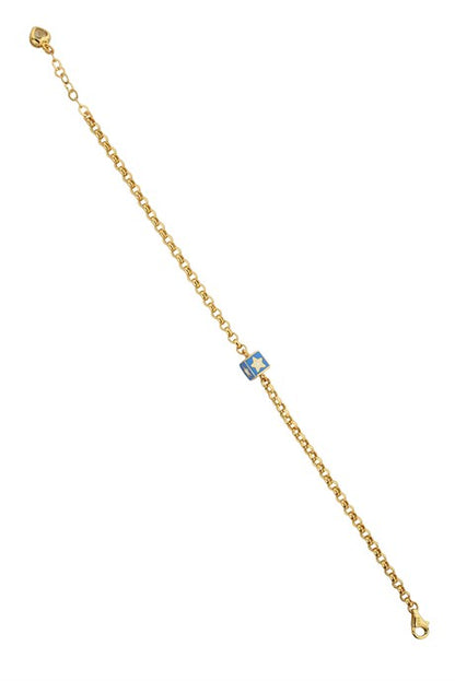 Solid Gold Enamel Star Bracelet | 14K (585) | 3.61 gr
