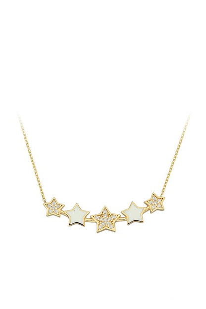 Collar de estrella de esmalte de oro macizo | 14K (585) | 2,39 gramos