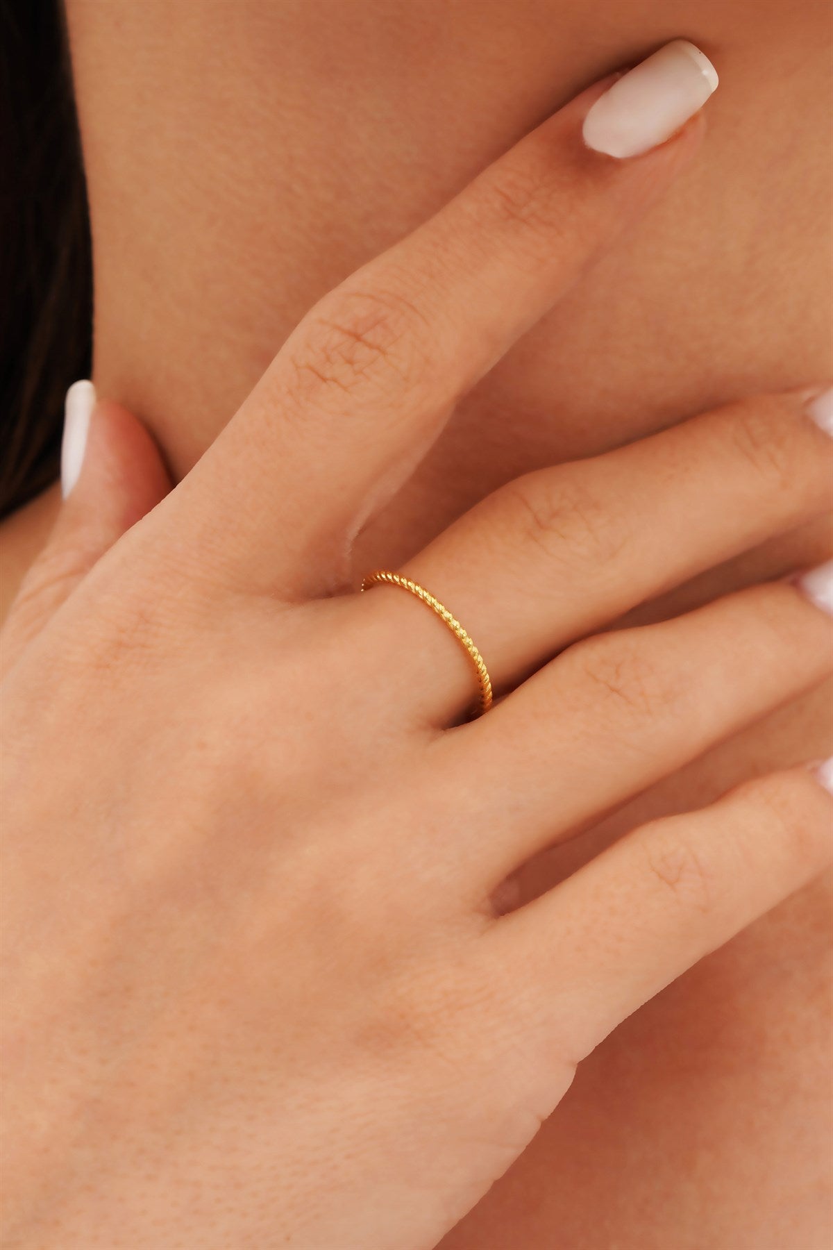 Solid Gold Minimal Spiral Ring