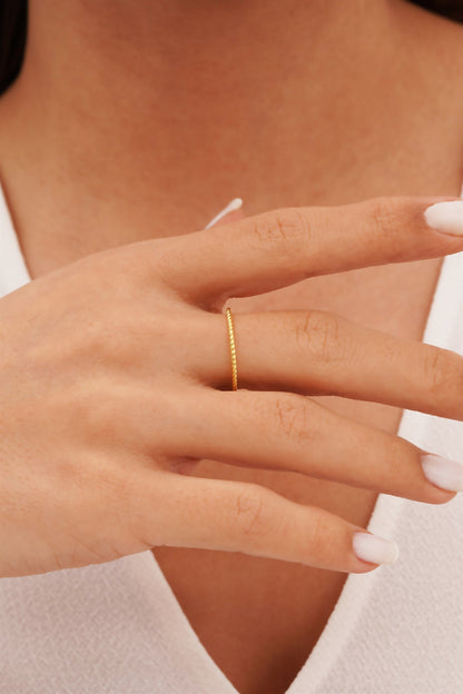 Solid Gold Minimal Spiral Ring