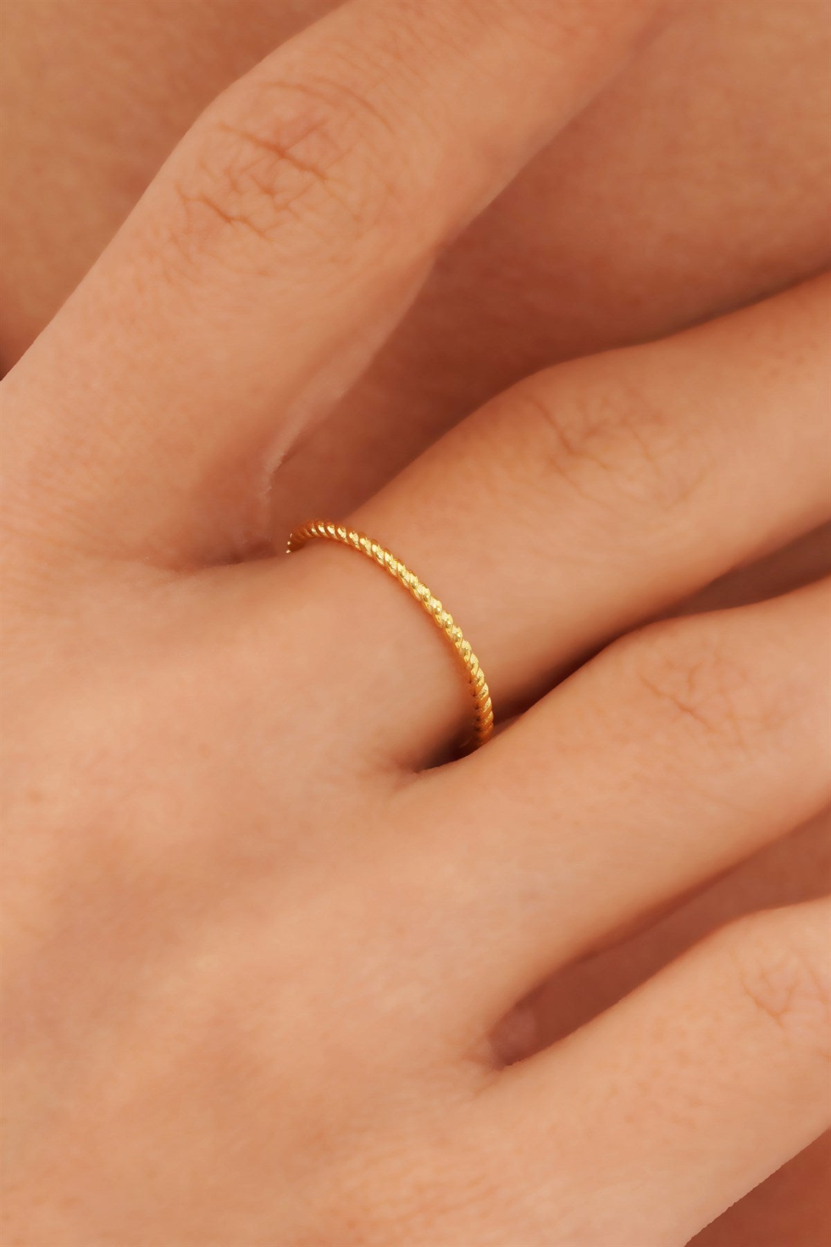 Solid Gold Minimal Spiral Ring